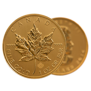 1 oz Gold Canadian Maple Leaf BU (our year choice)