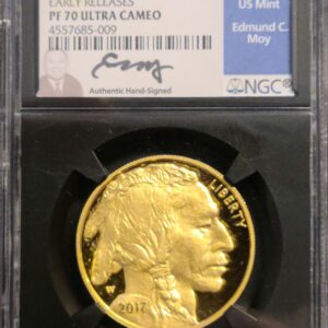 2017-W $50 Gold Buffalo NGC PF70 Ultra Cameo Early Release (Moy Signed, Black Holder)