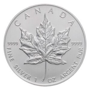 1 oz Silver Maple Leaf Coin: .9999 Fine Canadian Silver (Our Year Choice)
