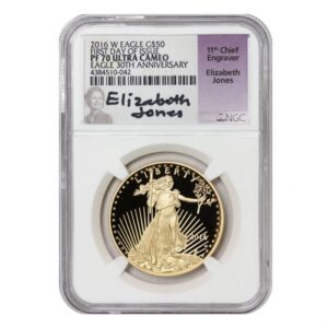 2016-W Gold Eagle NGC PF70 Ultra Cameo First Day (Jones Signed)