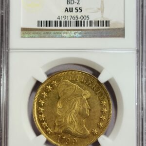 1799 $10 Small Stars Obverse BD-2 NGC AU55