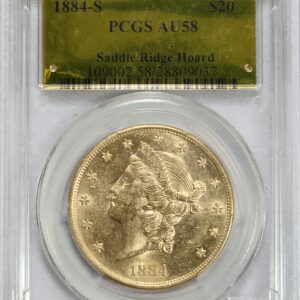 1884-S $20 Liberty PCGS AU58 Saddle Ridge Hoard