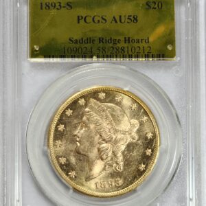 1893-S $20 Liberty PCGS AU58 Saddle Ridge Hoard