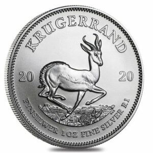 1 oz South African Silver Krugerrand .999 Fine (Our Year Choice)