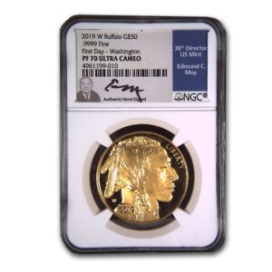 2019-W $50 Gold Buffalo NGC PF70 Ultra Cameo First Day (Moy Signed)