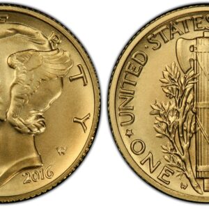 2016-W Mercury 10c 1/10 oz Gold NGC SP70 Early Release (Moy Signed, Black Holder)