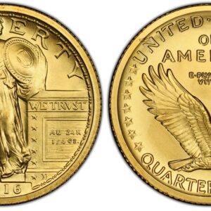 2016-W Standing Liberty 25c 1/4 oz Gold NGC SP70 Early Release (Moy Signed, Black Holder)