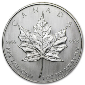 1 oz Palladium Maple Leaf Coin: .9995 Fine Canadian Palladium