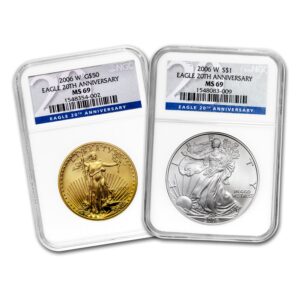 2006-W Gold and Silver Eagles NGC MS69 (Eagles 20th Anniversary)