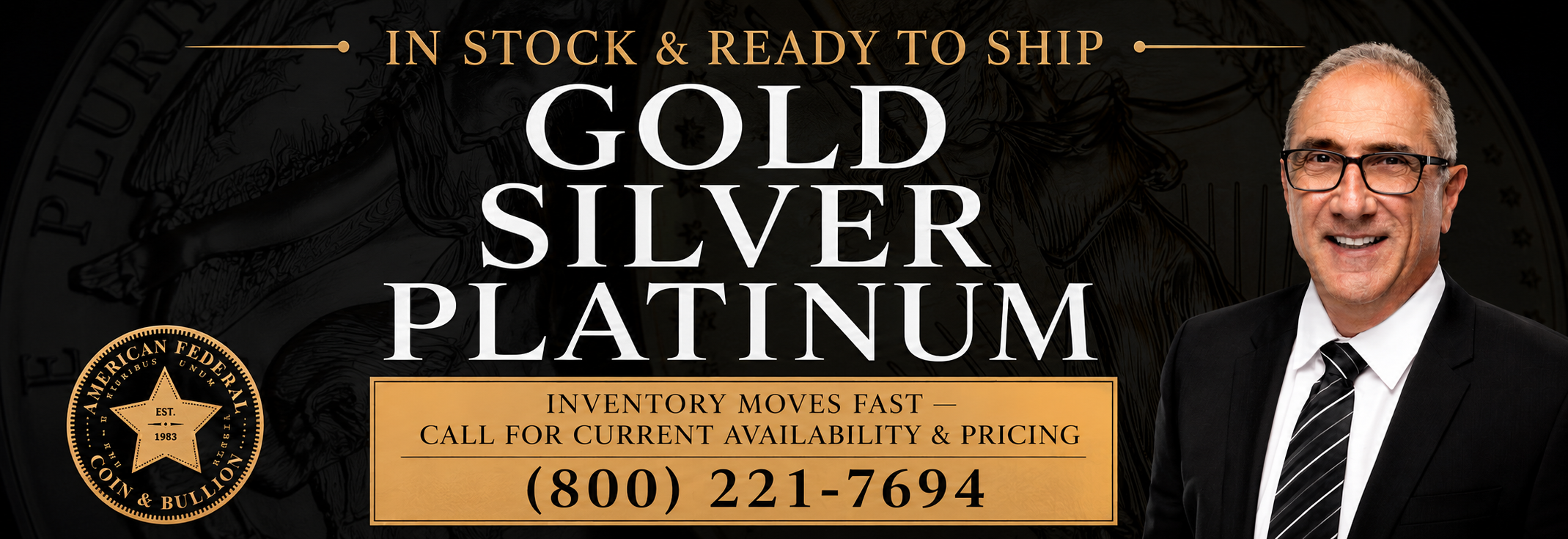 Home page hero showcasing gold, silver and platinum